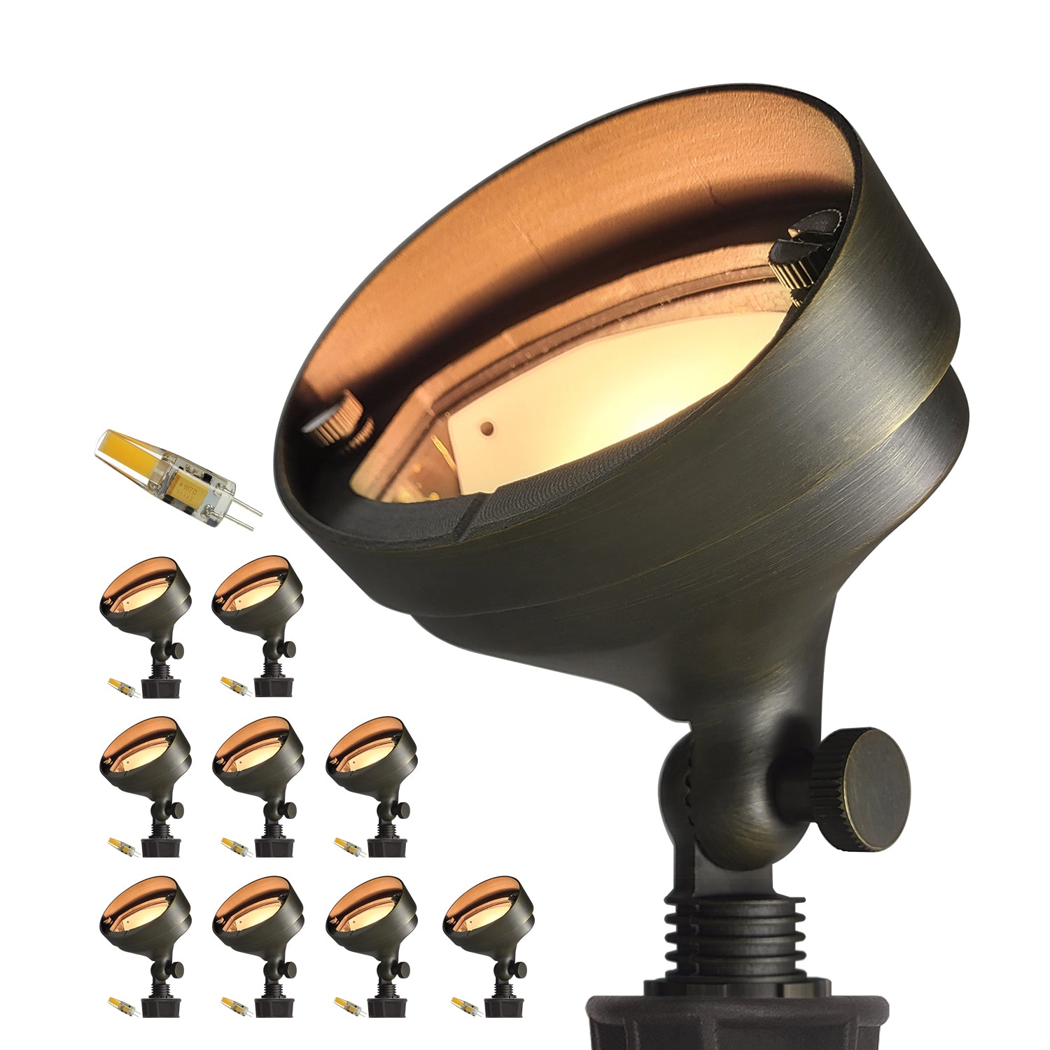 Brass outdoor flood light for low voltage landscape wall wash lighting COF501B