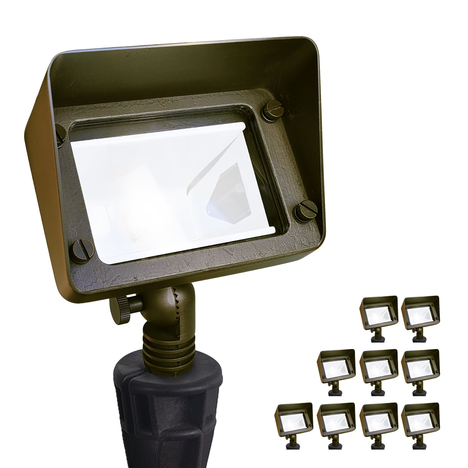 Brass Rectangular Flood Light for Low Voltage Landscape Lighting Outdoor Wall Lights COF503B