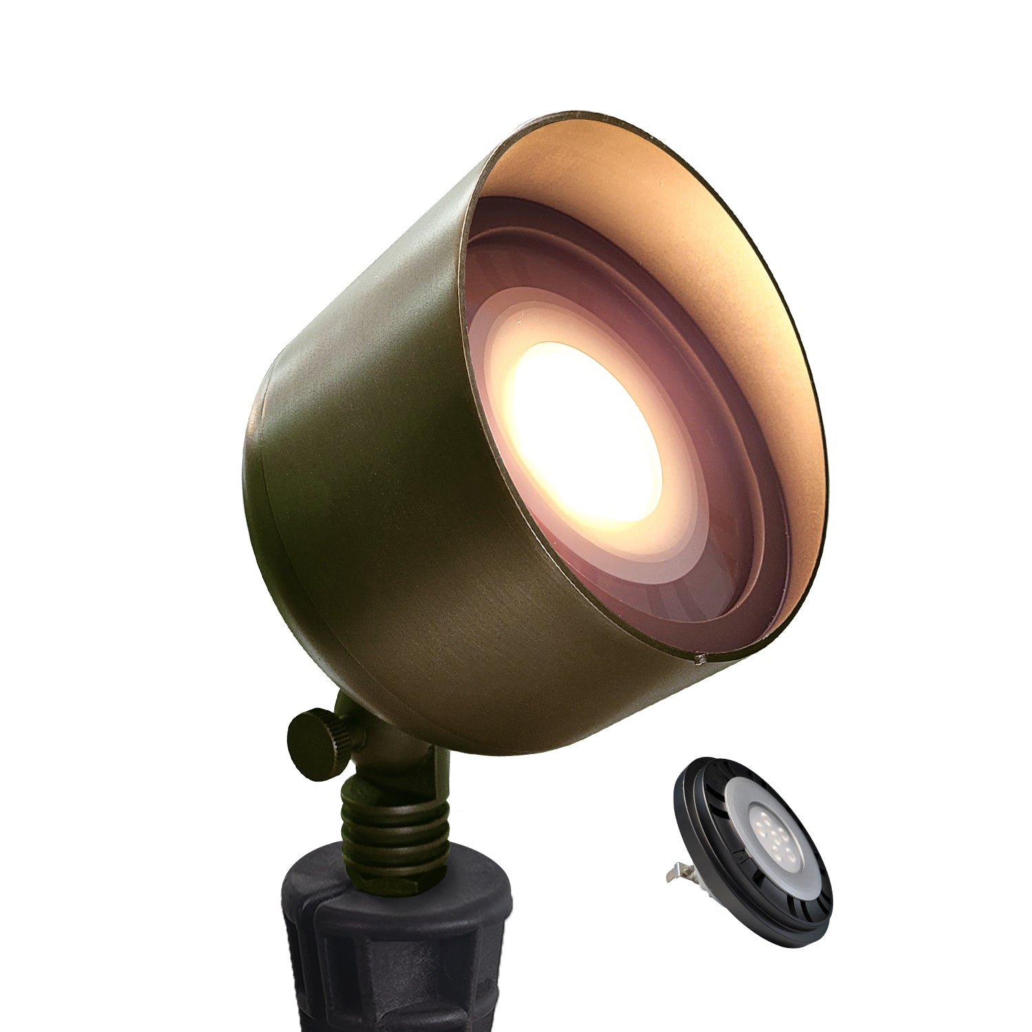 Brass outdoor flood light COF504B with clear glass for low voltage landscape wall wash lighting