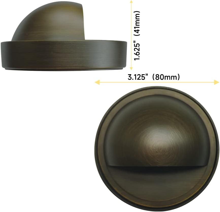 Brass LED Deck Light COD401B with dimensions, perfect for low voltage waterproof backyard landscape lighting.