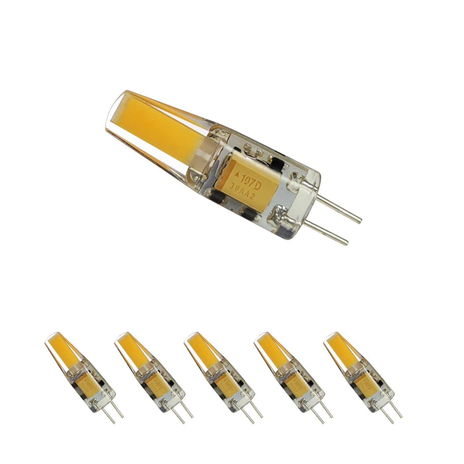 G4 LED Bulb 2W warm white replacement landscape bulb 2700K 180LM COG4-01P displayed in various angles.