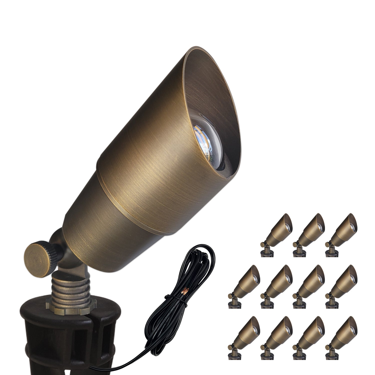 Brass Low Voltage LED Landscape Spotlights COA101B-4 for Outdoor Garden Decor
