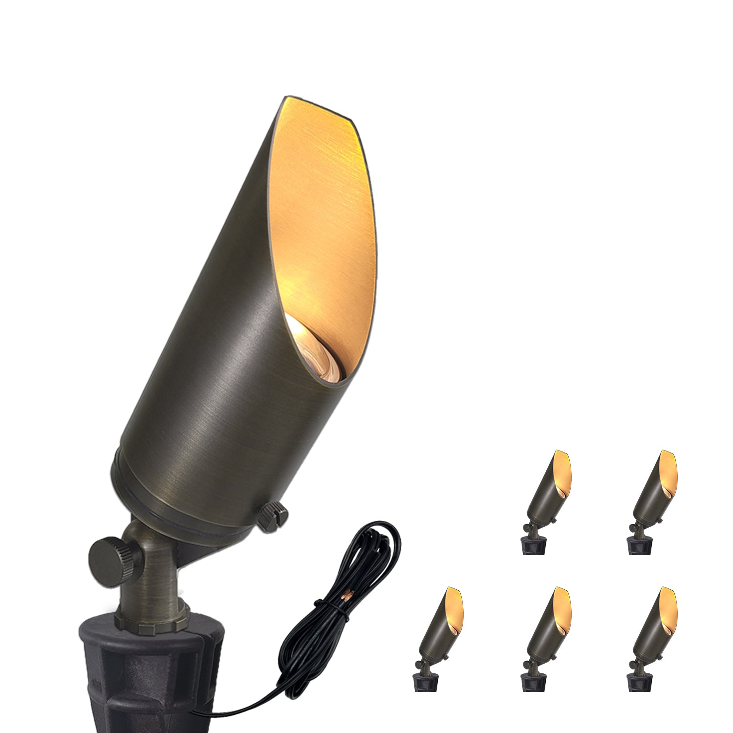 Brass outdoor low voltage LED landscape spotlight for ground lighting COA103B-2