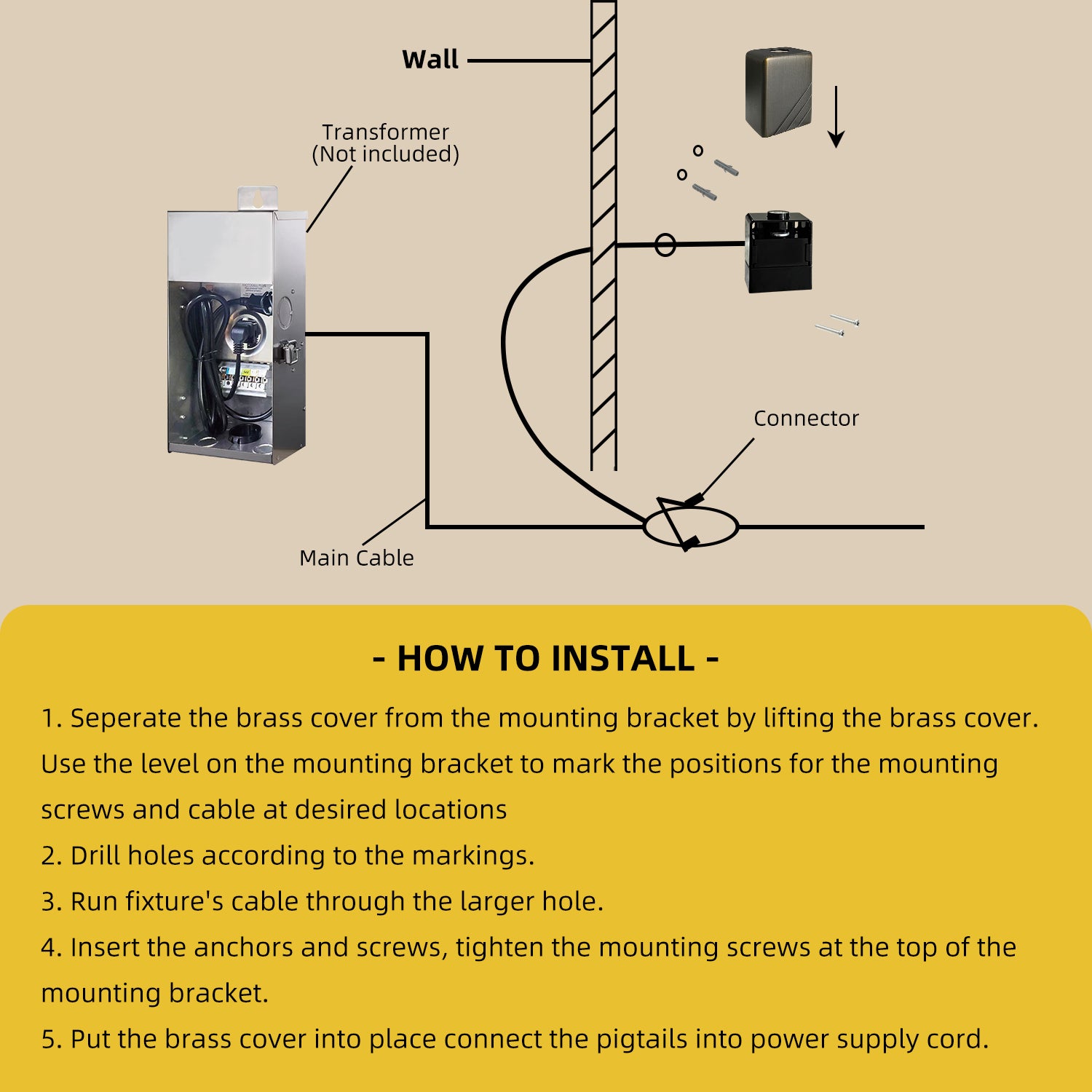 Brass Modern Wall Sconces, 12V Low Voltage LED Deck Lights COD1401B