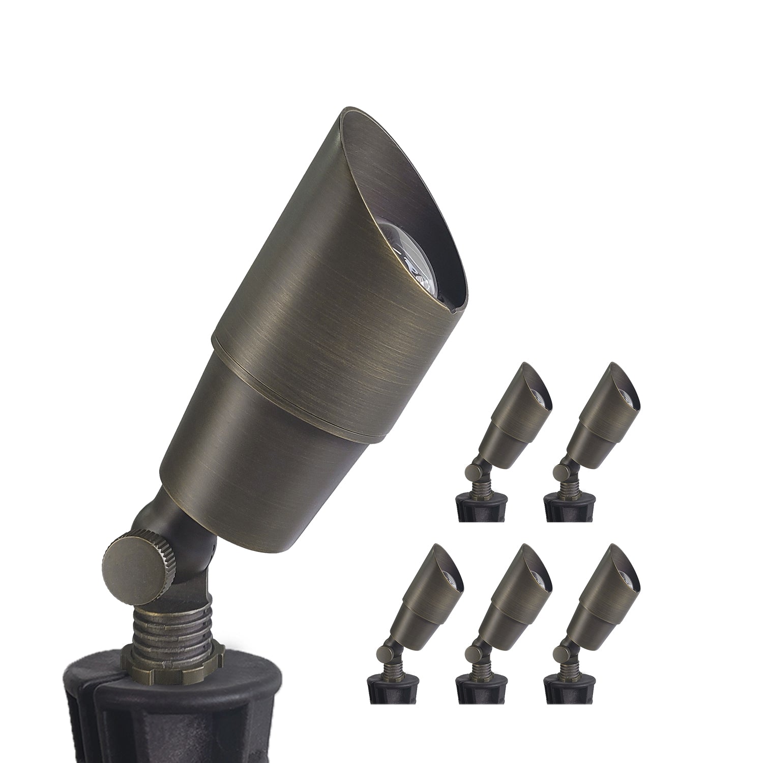 Brass LED outdoor garden decor spotlights with adjustable heads for landscape lighting COA101B