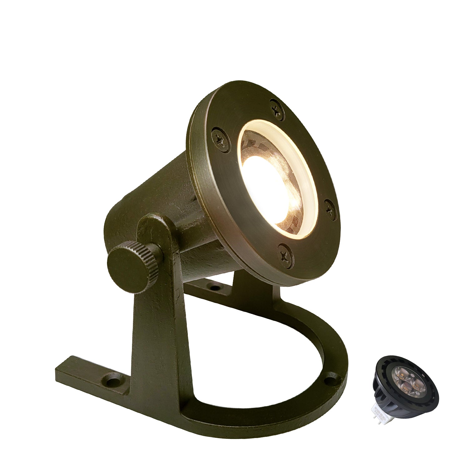 Brass underwater landscape light COU1201B suitable for pool and fountain lighting