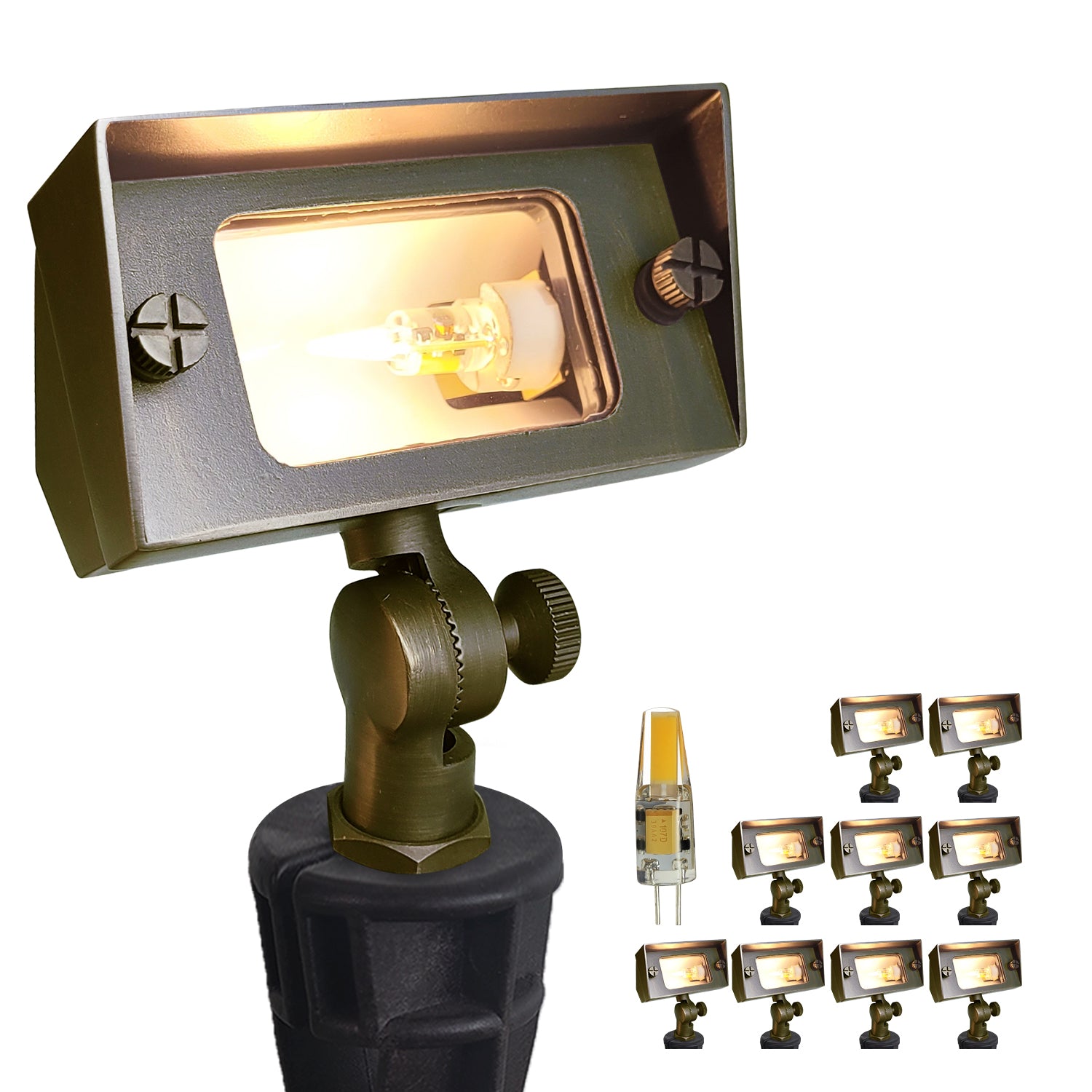 Brass mini rectangular low voltage landscape wall wash lighting COF502B outdoor flood lights with adjustable mount