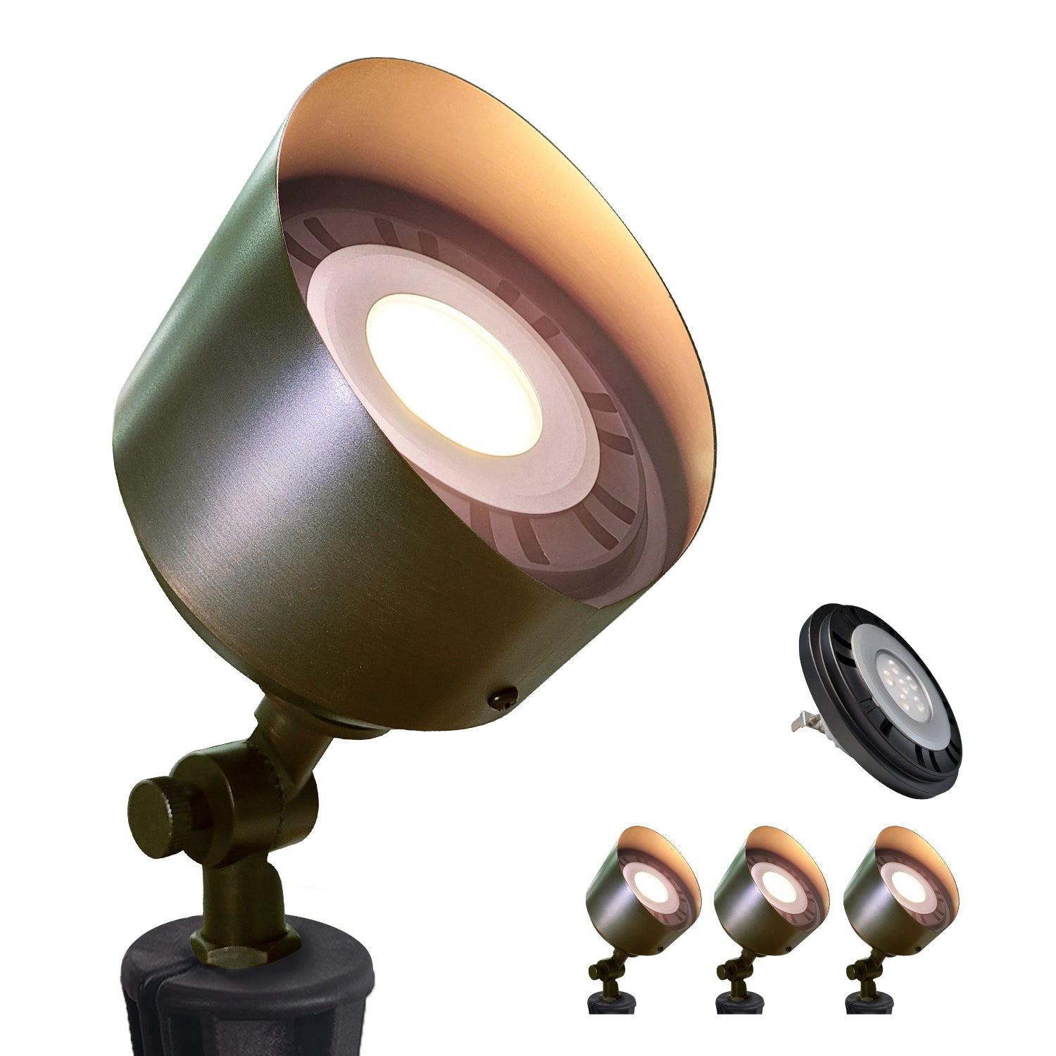 Low Voltage Landscape Wall Wash Lighting | Without Clear Glass Protect | Brass Sheet Outdoor Flood Lights COF505B