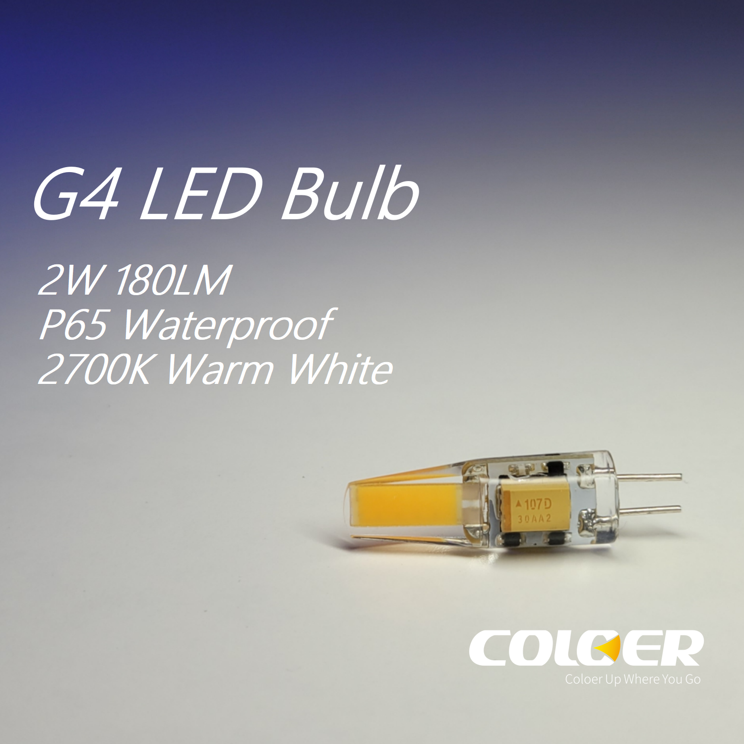 2W G4 LED Bulb 2700K Warm White P65 Waterproof