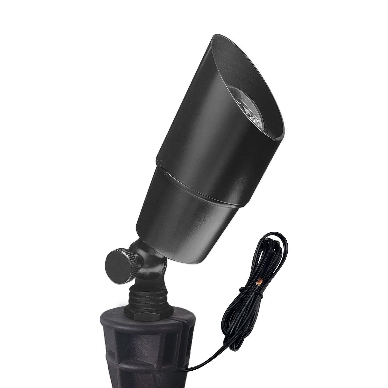 COA101B-9 Adjustable black LED spotlight for landscape lighting and outdoor illumination.